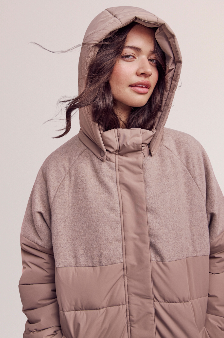 NUWILLOW LONG COAT - Taupe Gray