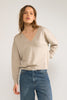 NUDAYLETTA LUREX V-NECK PULLOVER - Whitecap Gray
