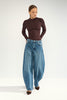 NUAMSTERDAM HR BARREL JEANS P3013 - Medium Blue Denim